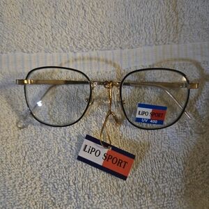 NEW Women's Gold & Black UV Glasses